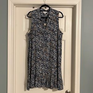 Jjill summertime dress. Multi floral petite L